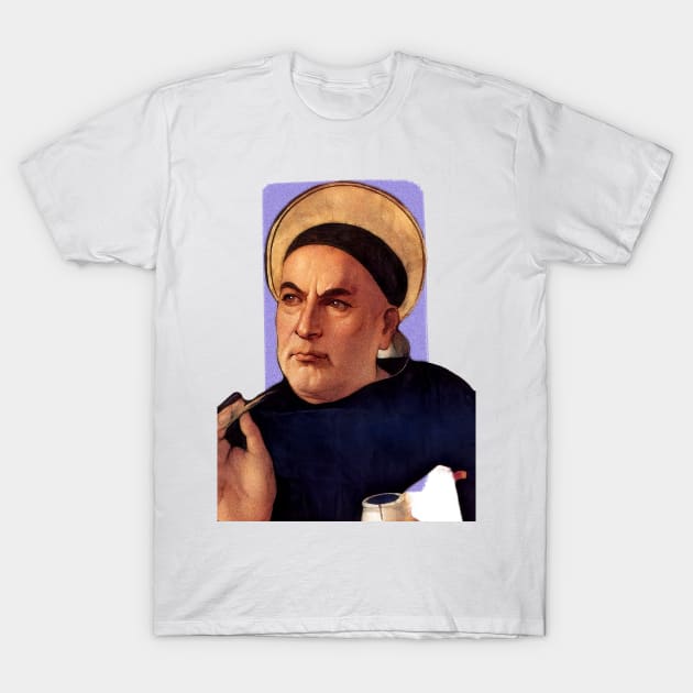 Italian priest Thomas Aquinas illustration T-Shirt by Litstoy 